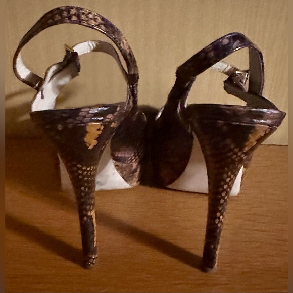 INC International Concepts Mariela Snakeskin Slingback Peep-toe Heels Size 7 - Picture 5 of 7